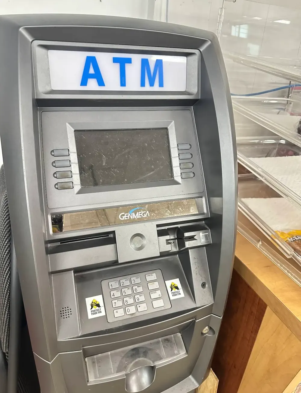 ATM inside the store